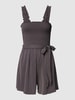 REVIEW Playsuit mit Taillengürtel und Smok-Details Anthrazit