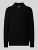 SELECTED HOMME Gebreide pullover met ribboorden, model 'LAND' Zwart