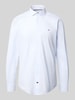 Tommy Hilfiger Tailored Slim fit zakelijk overhemd van katoenmix Bleu