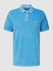 Marc O'Polo Poloshirt met labelstitching Oceaanblauw