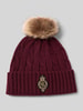 Lauren Ralph Lauren Czapka z dzianiny z pomponem Bordowy