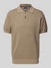 Christian Berg Men Poloshirt mit gerippten Abschlüssen Taupe