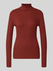 Soyaconcept Rollkragenpullover mit Rippstrickstruktur Bordeaux