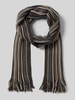 Christian Berg Men Schal mit Streifenmuster und Fransen Marine
