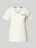 LIU JO SPORT T-Shirt mit Strasssteinbesatz Offwhite