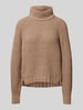 monari Gebreide pullover met opstaande kraag, model 'Chenille' Beige