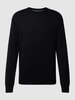 Christian Berg Men Strickpullover in melierter Optik Black