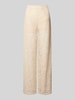 Object Wide leg stoffen broek met gehaakt kant, model 'IBI' Beige