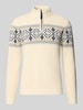 RAGMAN Norwegerpullover aus Woll-Mix mit Troyer-Kragen Offwhite