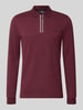 Christian Berg Men slim fit poloshirt met rits Bordeaux