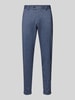 CG - Club of Gents Slim fit stoffen broek met vaste omslag aan de pijpen, model 'Clow' Blauw