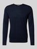 Profuomo Wollpullover mit Rundhalsausschnitt Marine