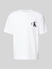 Calvin Klein Jeans T-shirt met labelprint en ronde hals Wit