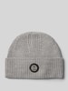 JOOP! Collection Beanie mit Label-Badge Modell 'Feranto' Hellgrau