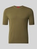 HUGO t-shirt o kroju slim fit z drobnego splotu model 'SAN CARL-CV' Oliwkowy