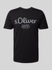 s.Oliver RED LABEL T-shirt met labelprint Zwart