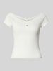 Tommy Jeans t-shirt o kroju slim fit z mieszanki bawełny Biały