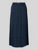 ICHI Spódnica midi z wiskozy z elastycznym pasem Granatowy