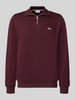 Lacoste Regular Fit Troyer aus reiner Baumwolle Bordeaux