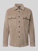 Zuitable Regular Fit Overshirt mit Pattentaschen Modell 'Taylor' Sand