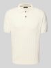 Christian Berg Men Poloshirt mit gerippten Abschlüssen Offwhite