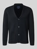 Christian Berg Men Regular Fit Strickjacke aus Woll-Mix mit Reverskragen Black