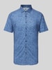 Desoto Slim Fit Business-Hemd in Melange-Optik Jeansblau