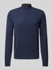 BOSS Gebreide pullover met opstaande kraag, model 'Emarlo' Marineblauw