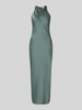 VILA Abendkleid aus Satin mit Rundhalsausschnitt Modell 'RAVENNA' Petrol