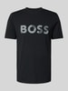BOSS Green T-shirt met logoprint en ronde hals Zwart