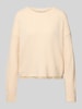 Milano Italy sweter z dzianiny o kroju relaxed fit z koronką Piaskowy