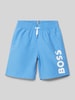 Boss Badehose mit Label-Print Blau