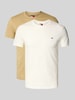 Tommy Jeans Slim fit T-shirt met logobadge in een set van 2 stuks Offwhite