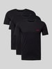 HUGO T-Shirt mit Label-Print im 3er-Pack Black