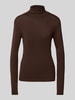 ICHI Strickpullover mit Rollkragen Modell 'MAFA' Dunkelbraun