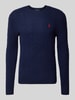 Polo Ralph Lauren Gebreid jack van kasjmier met logostitching Marineblauw