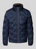 Tom Tailor Regular fit gewatteerd jack met opbergbare capuchon in de kraag Donkerblauw