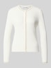 Lacoste kardigan rozpinany o kroju regular fit z mieszanki bawełny Złamany biały