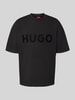 HUGO T-shirt met labelprint, model 'Dinkee' Zwart