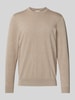 Profuomo Strickpullover mit Rundhalsausschnitt Beige