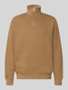 Lacoste Regular Fit Troyer aus reiner Baumwolle Hazel