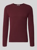 REVIEW Slim Fit Pullover aus reiner Baumwolle Bordeaux
