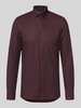 OLYMP No. Six Super Slim Fit Businesshemd aus Baumwoll-Mix Bordeaux