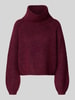 Only Regular Fit Rollkragenpullover mit Woll-Anteil Modell 'GILA' Bordeaux