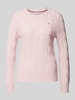 Tommy Hilfiger Gebreide pullover met ribboorden Roze