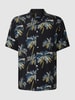 MCNEAL Tailored Fit Freizeithemd aus Viskose mit Allover-Muster Black
