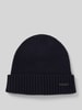 BOSS Beanie mit Label-Badge Modell 'Fati' Dunkelblau