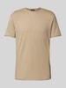 Strellson T-Shirt mit Rundhalsausschnitt und melierter Optik Beige