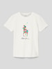 Polo Ralph Lauren Kids T-shirt z nadrukiem z logo Złamany biały