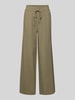 Selected Femme High Waist Hose aus Viskose-Leinen-Mix Modell 'VIVA-GULIA' Oliv